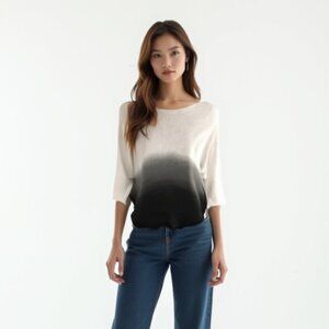 WD.NY Elegant Ombre Gray Sweater M